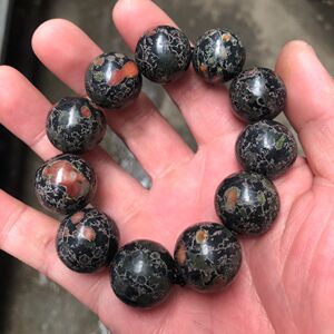 批發梅花玉玉手串特色安山玉手鏈1cm 單珠素圈串岫玉配珠.