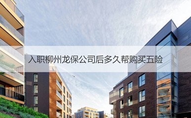 入職柳州龍保公司后多久幫購買五險